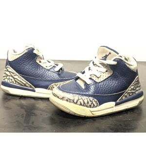 Nike Air Jordan 3 Retro Georgetown Sz 6C Blue Grey Toddler Sneakers 832033-401